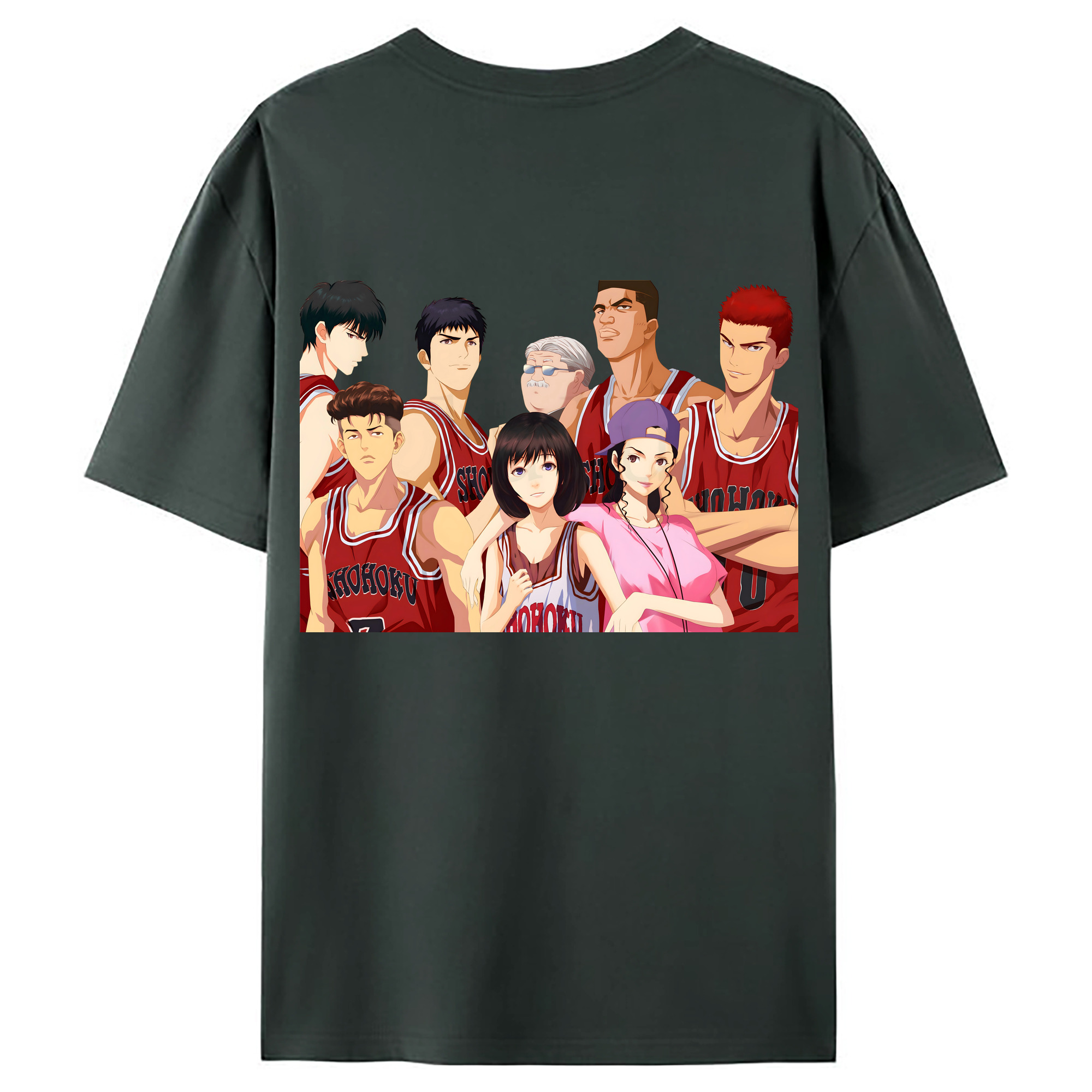 （画像用） SLAM DUNK／スラムダンク 綿100％ メンズ半袖Tシャツ（バックプリント） 通気性
